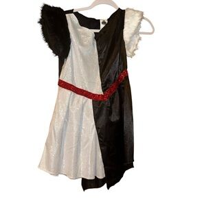 Disney Villain Cruella De Vil Halloween Costume Dress Child Medium 7/8 Dalmation